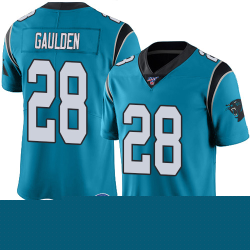 Carolina Panthers Limited Blue Youth Rashaan Gaulden Jersey NFL Football #28 100th Season Rush Vapor Untouchable->youth nfl jersey->Youth Jersey